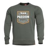 Pentagon HAWK SWEATER, mikina s potlačou TRAIN your PASSION - OLIVA