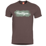 Tričko Pentagon Grunge s potlačou - hnedé