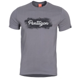 Tričko Pentagon Grunge s potlačou - šedé