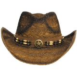 MFH slamený klobúk "Tennessee" - hnedočierny