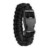 M-Tramp náramok PARACORD 2cm/23cm/3m, plastová spona - ČIERNY