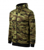 CAMO ZIPPER pánska maskáčová mikina s kapucňou - woodland CZ vzor 95