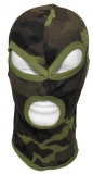 Kukla "BALACLAVA", tenká, 100 % bavlna, 3 otvory - woodland CZ vzor 95