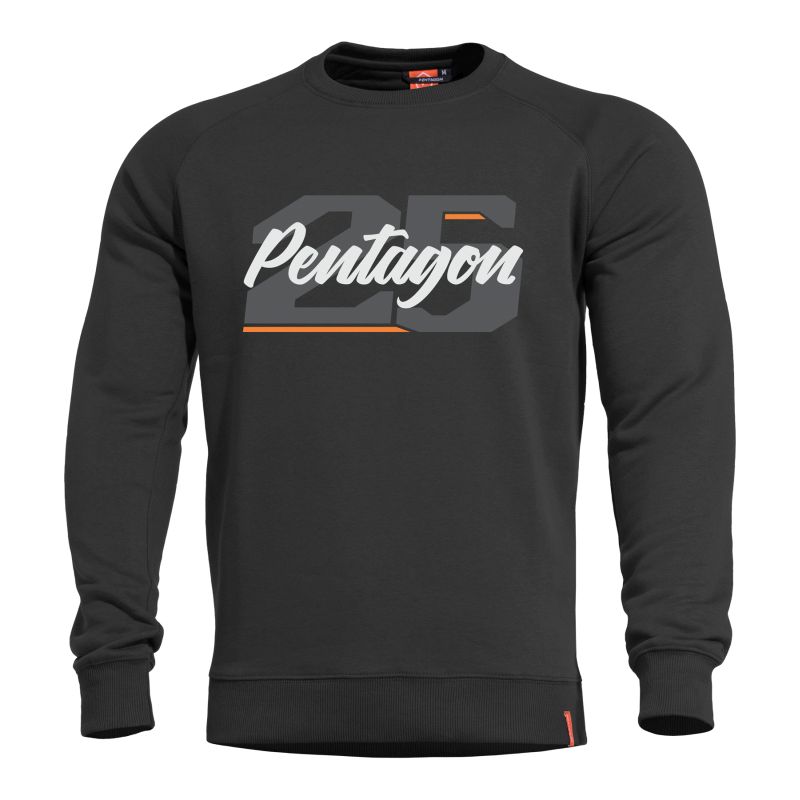 Pentagon HAWK SWEATER, mikina s potlačou "Pentagon 25" - ČIERNA