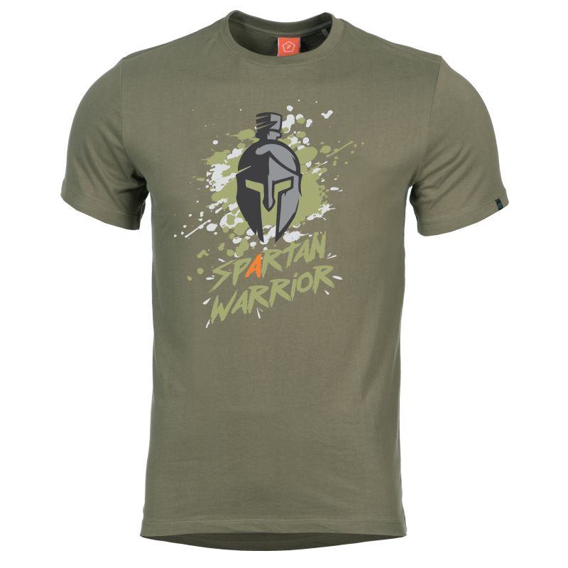 Pentagon SPARTAN WARRIOR tričko s potlačou - OLIVA