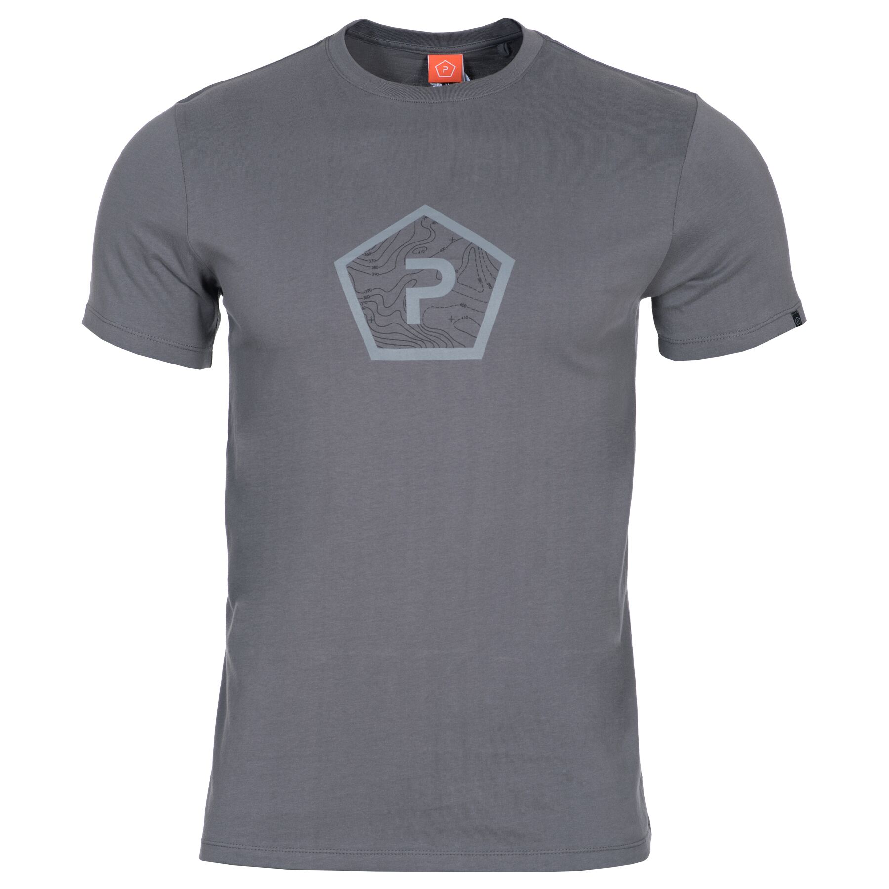 Tričko Pentagon Shape s potlačou - šedé