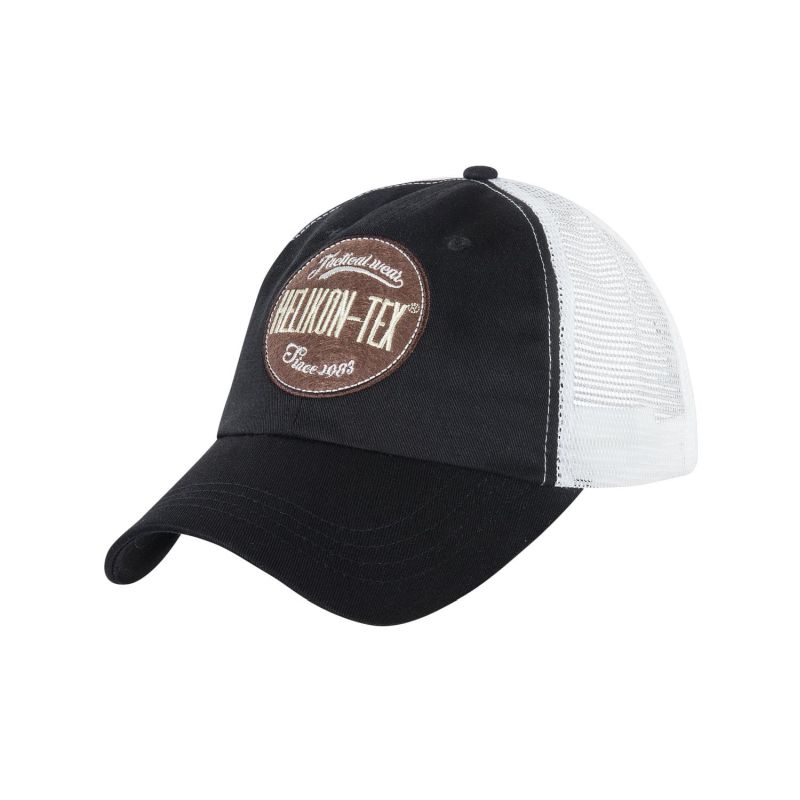 Helikon-Tex TRUCKER LOGO CAP šiltovka zo sieťoviny, nášivka - ČIERNA