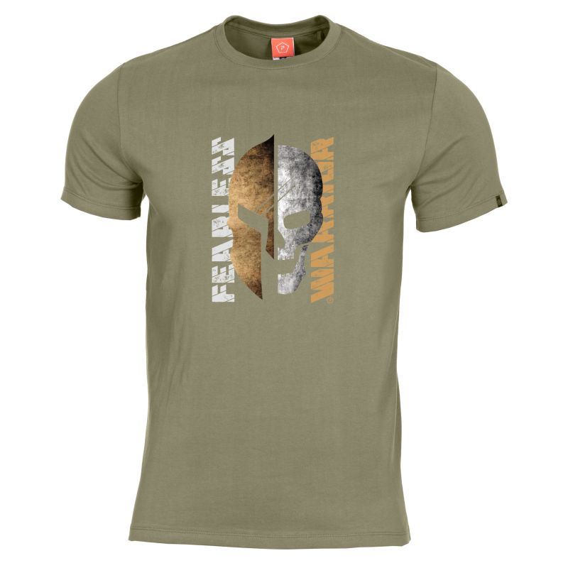 Pentagon AGERON FEARLESS tričko s potlačou - OLIVA