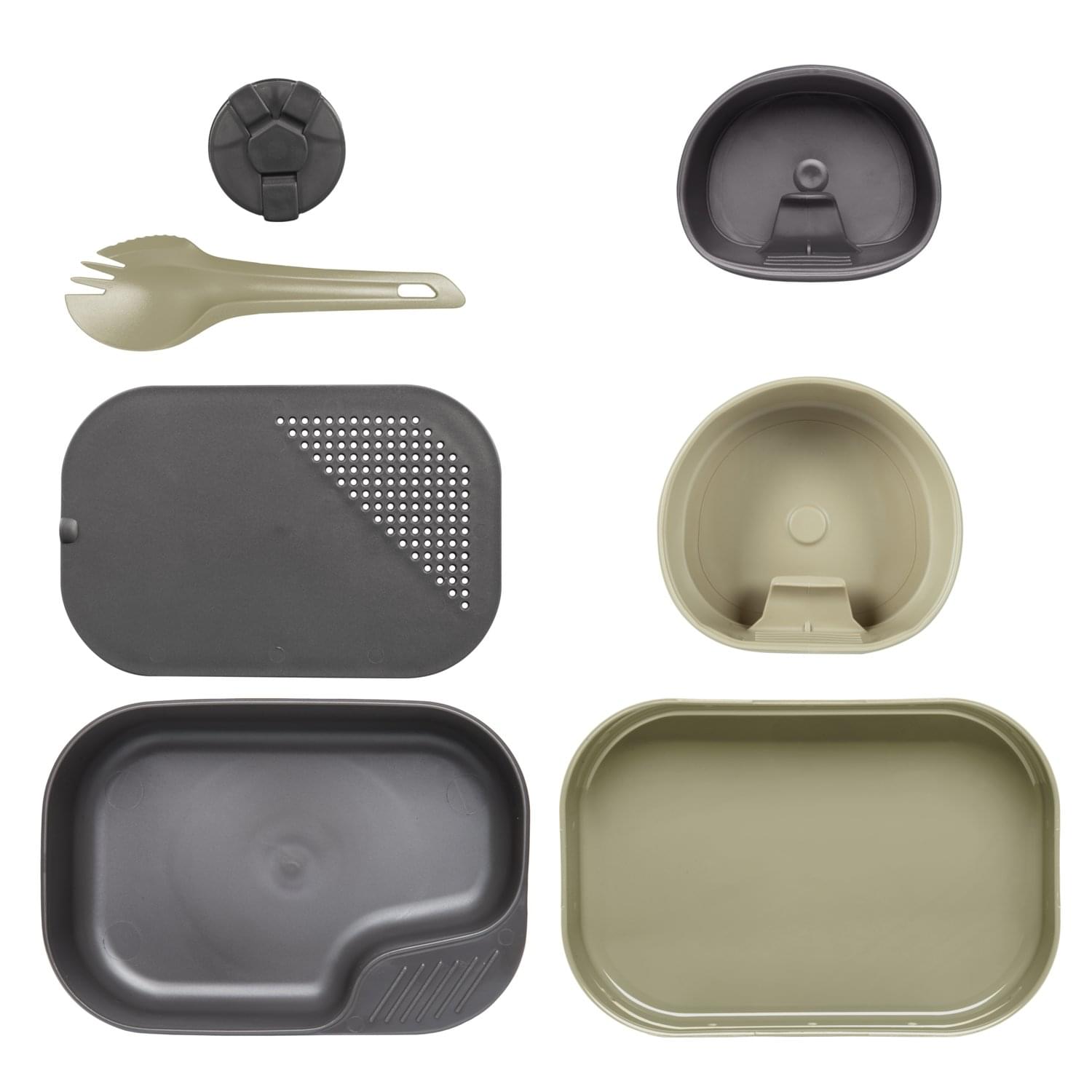 WILDO® CAMP-A-BOX® COMPLETE - set na prípravu jedla - KHAKI / ŠEDÁ