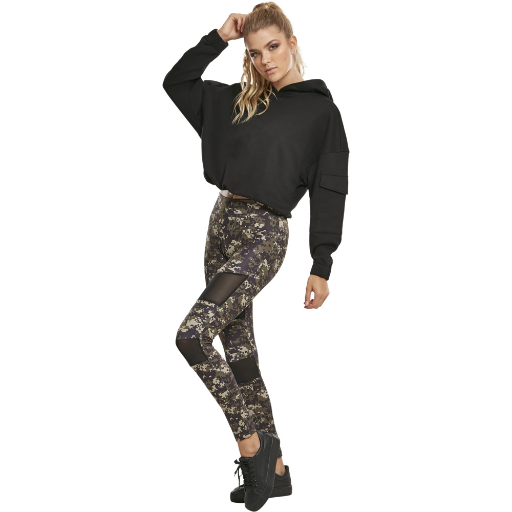 Urban Classics Ladies Camo Tech Mesh Leggings - WOOD DIGITAL CAMO