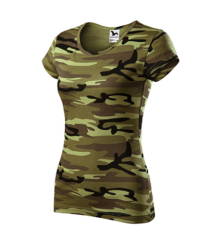 Dámske maskáčové tričko, krátky rukáv - woodland CZ vzor 95