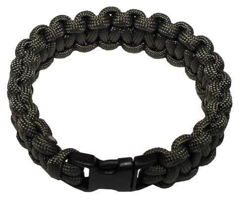 PARACORD - náramok, plastový klip, šírka 1,9cm - OLIVA