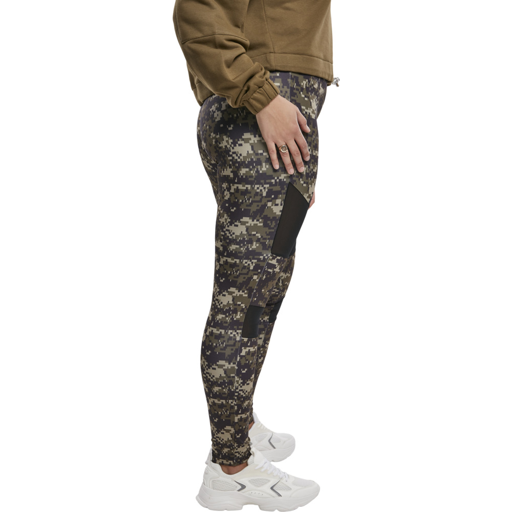 Urban Classics Ladies Camo Tech Mesh Leggings woodcamo/blk -   - Online Hip Hop Fashion Store