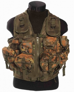 Mil-Tec taktická vesta, 9 vreciek - FLECKTARN