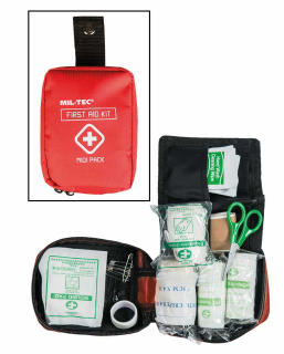 Mil-Tec FIRST AID MIDI, stredná lekárnička - ČERVENÁ