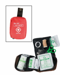 Mil-Tec FIRST AID MINI, malá lekárnička - ČERVENÁ