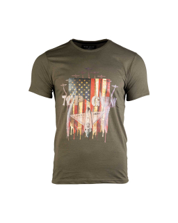 Mil-Tec TOP GUN "USAF" tričko, krátky rukáv - OLIVA