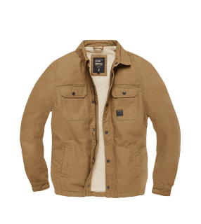 Vintage Industries prechodná bunda DEAN SHERPA - DARK TAN