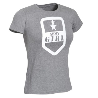 Reintex dámske bavlnené tričko s potlačou ARMY GIRL - ŠEDÁ