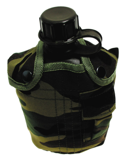 Poľná fľaša plastová, 1 l, nylonový obal - woodland US
